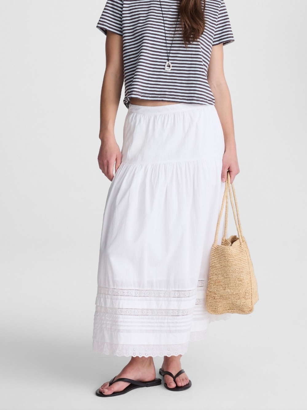 Madewell Pintucked Midi Skirt